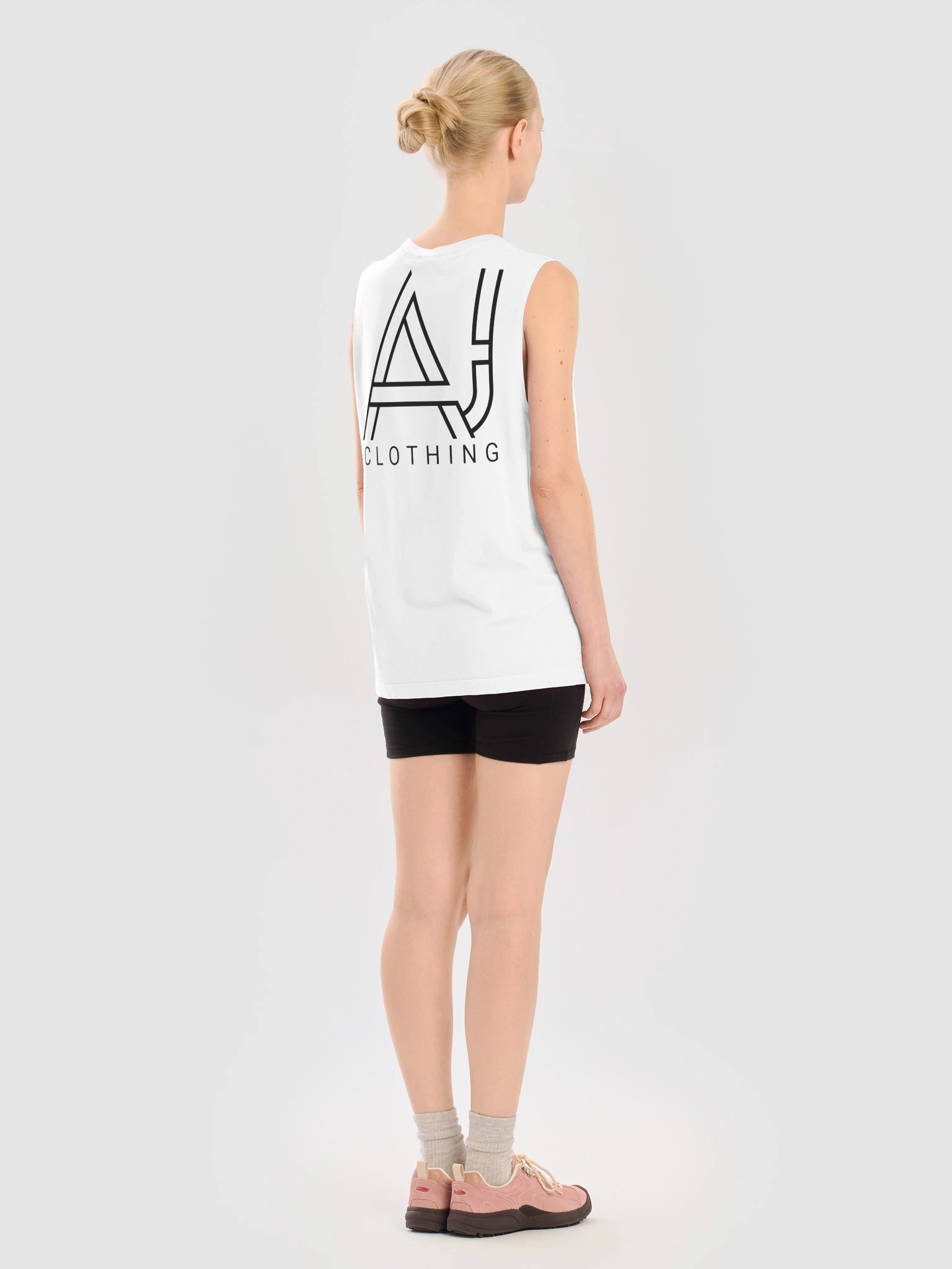 White Sleeveless Shirt Black Logo product image (6)
