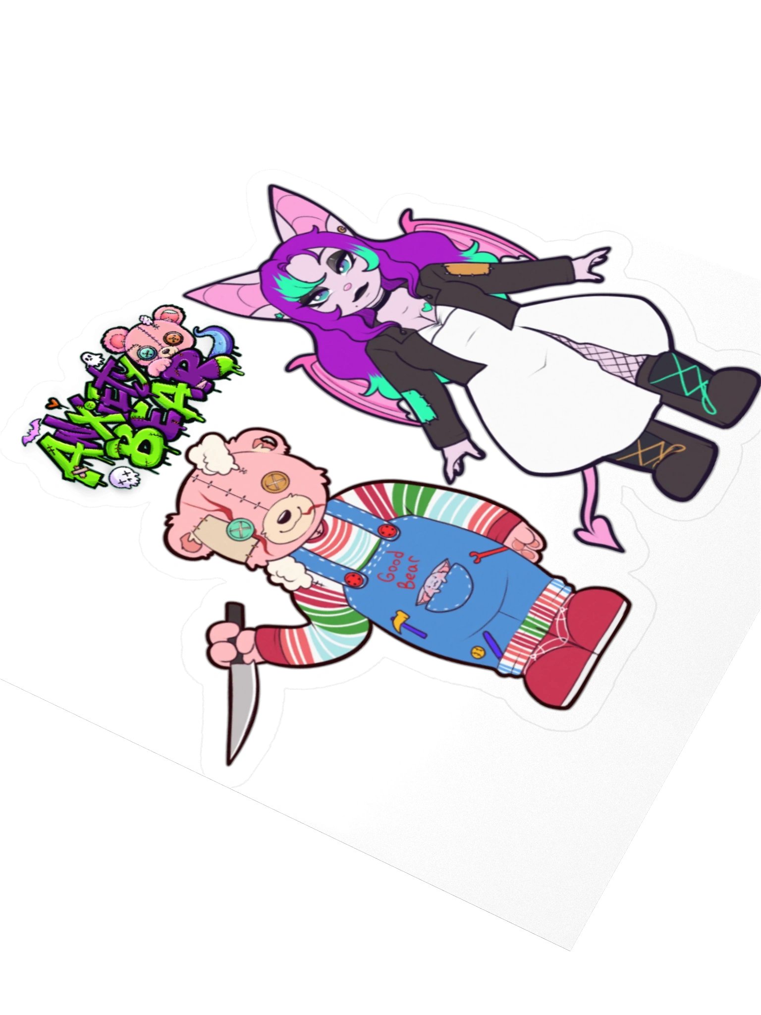 Anxiety Bear Scare Bear Stickers Halloween 2026 pt 7 product image (9)
