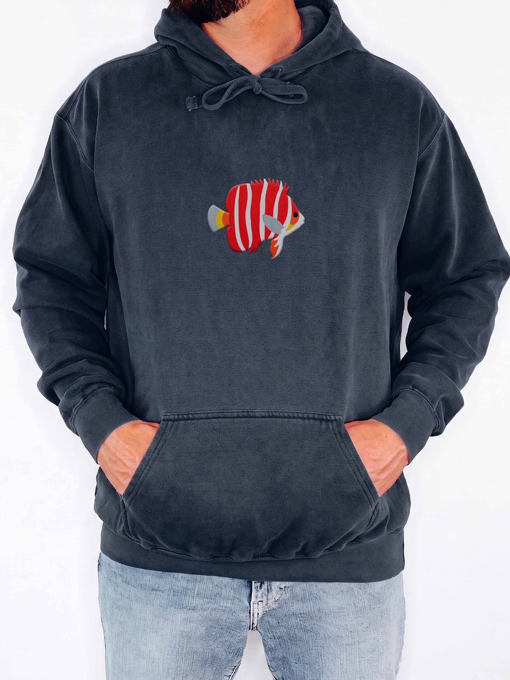Peppermint Angelfish Premium Hooded Sweatshirt (Embroidered) for Reef and Marine Aquarium Lovers product image (2)