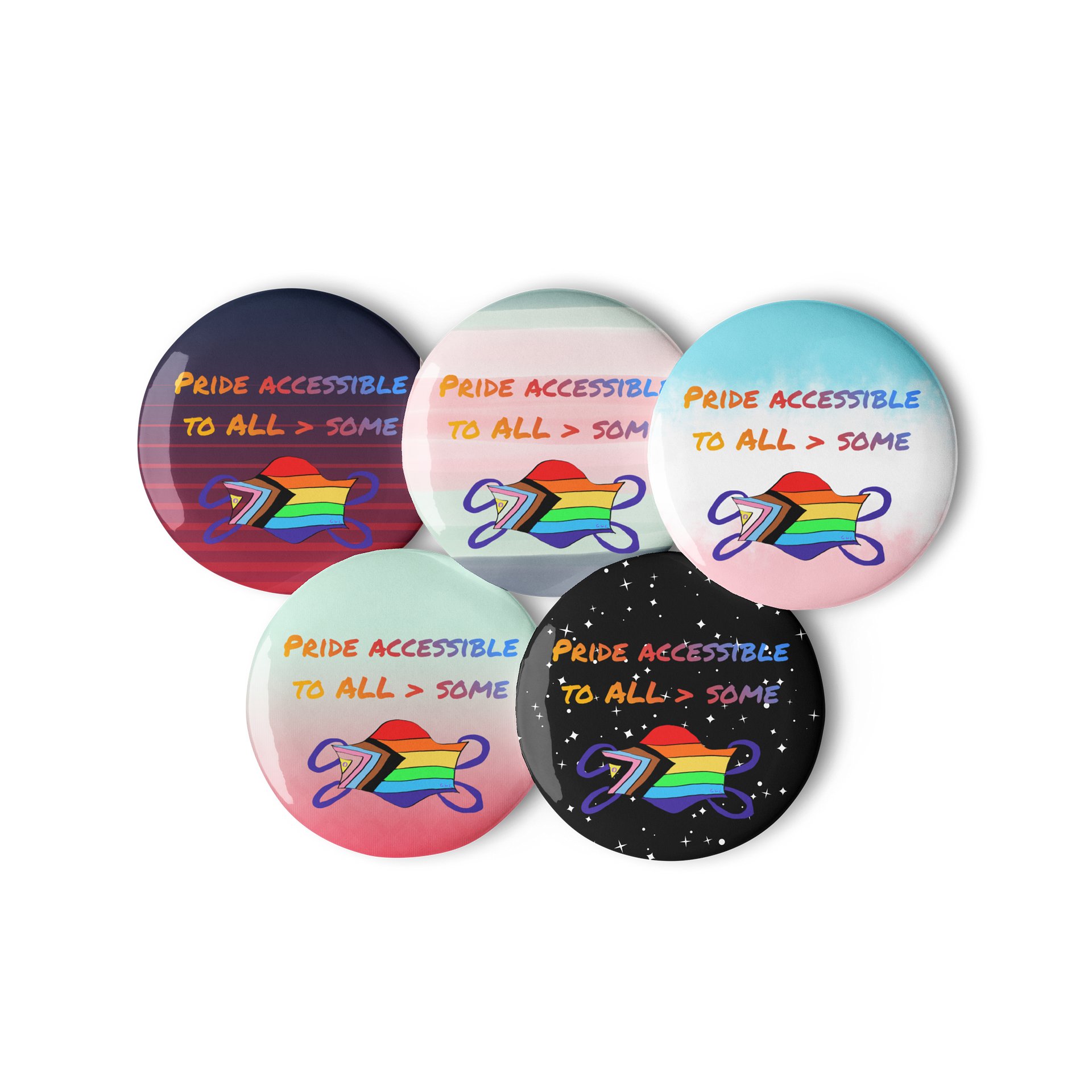Pride Accessible To All > Some buttons 5 pack product image (2)