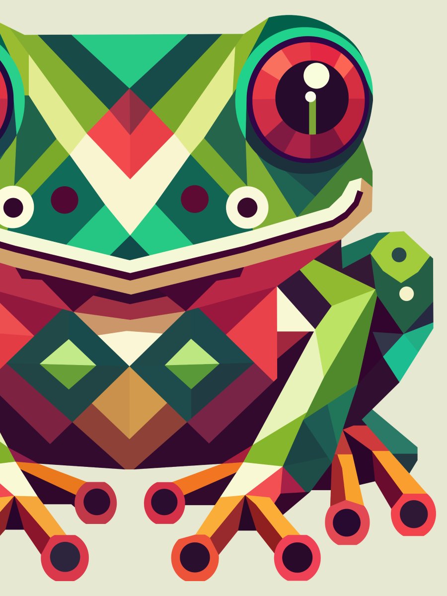 Free Geometric Frog PNG Art - Transparent Background, Low Poly Amphibian Illustration product image (2)