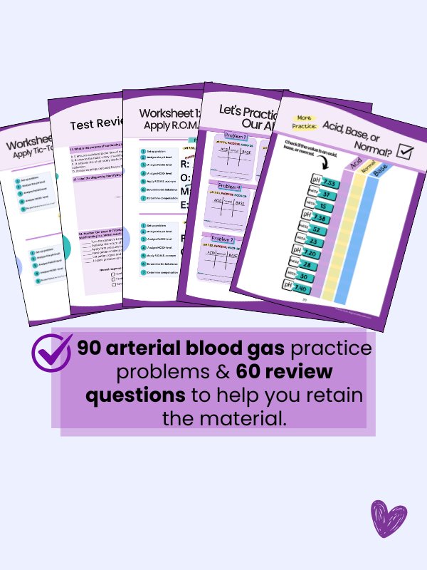 ABG Interpretation: Notes, Mnemonics, & Workbook by Nurse Sarah® (Digital) product image (3)