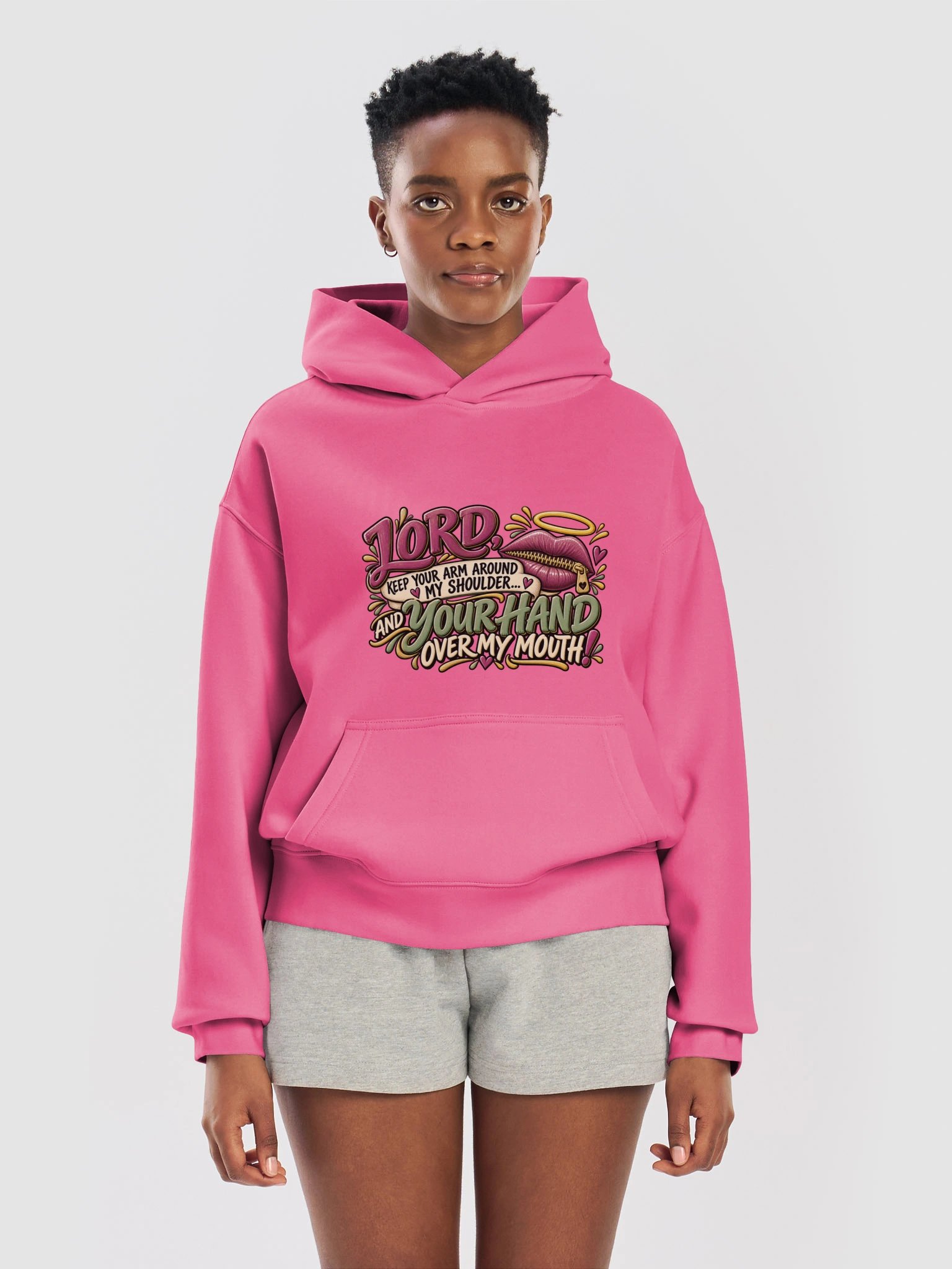 Lord Keep Your Arm Around My Shoulder Funny Faith Hoodie product image (5)