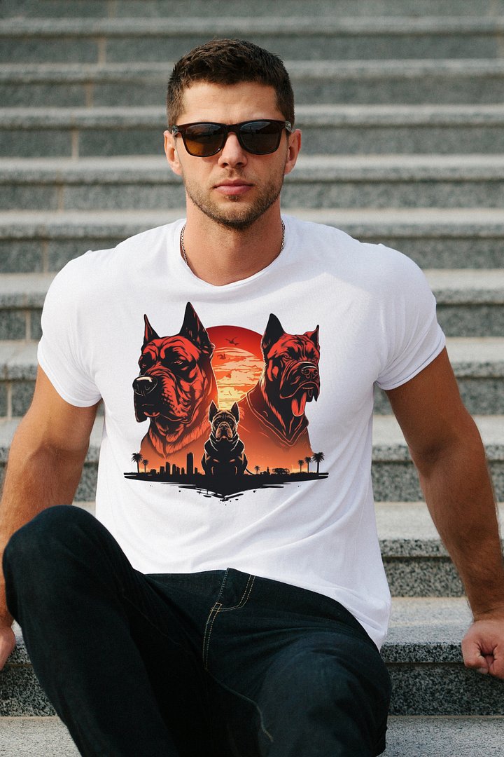 Retro Cane Corso White Relaxed Fit T-shirt product image (1)