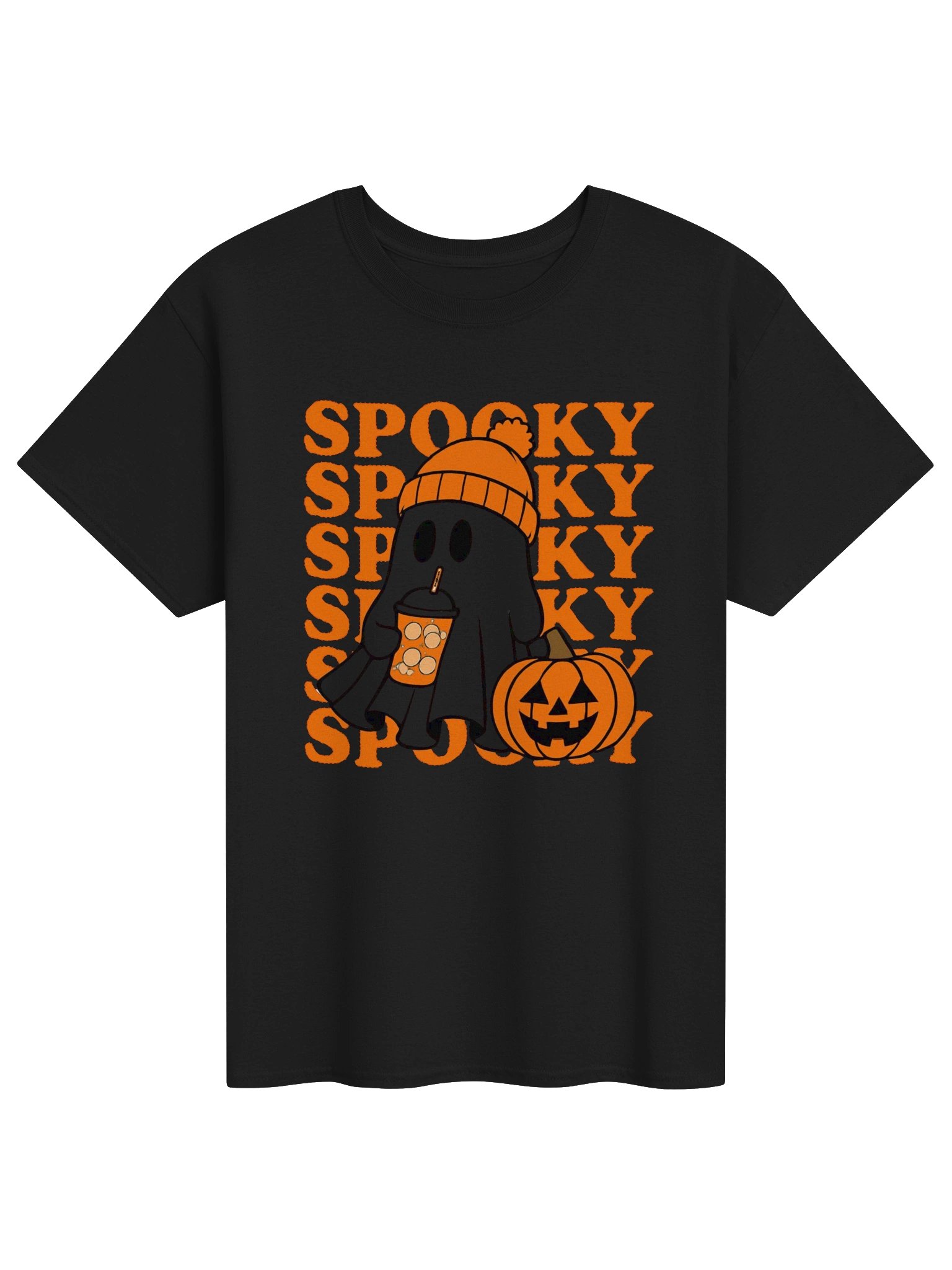 Spooky Ghost Pumpkin Latte Cute Halloween T-Shirt product image (1)