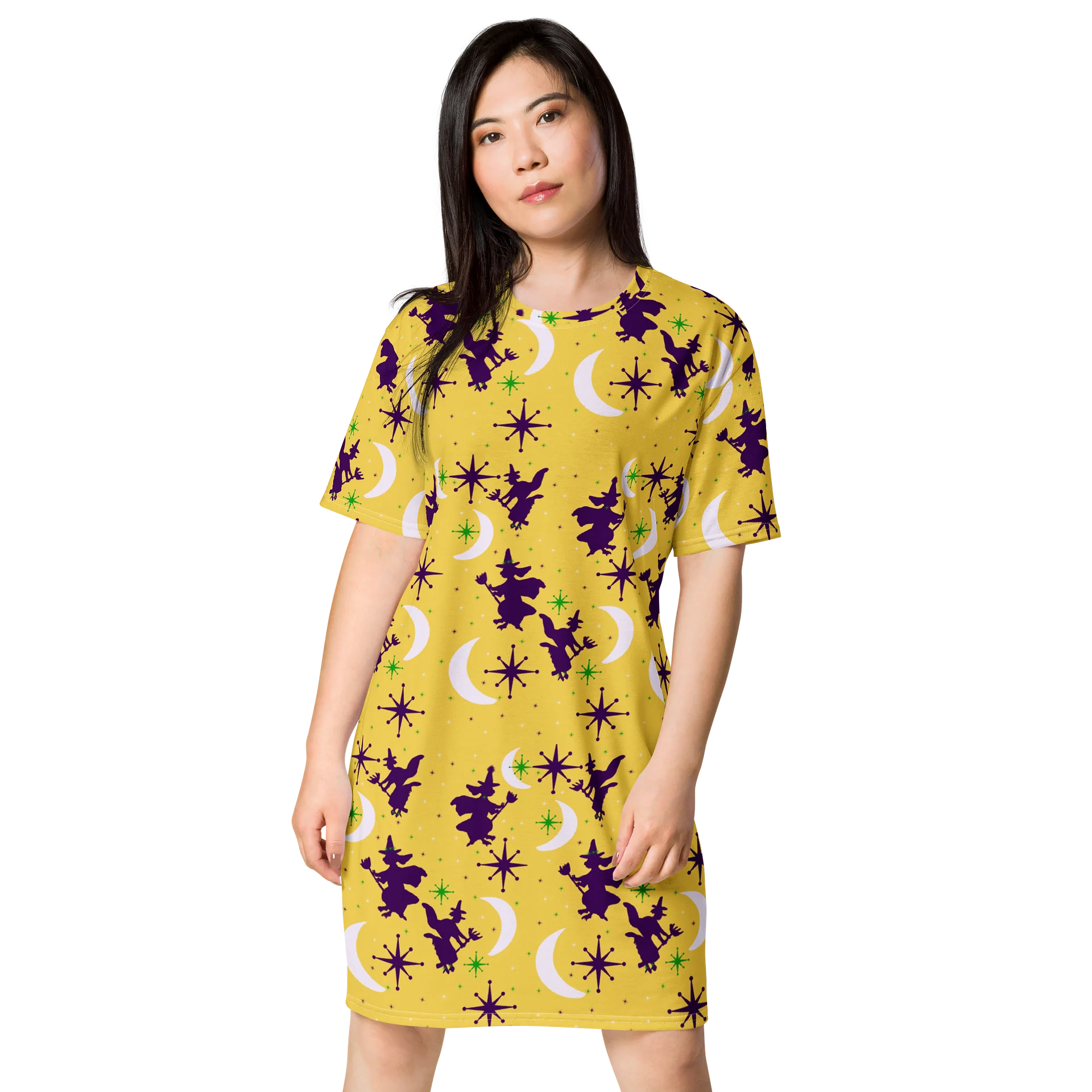 Witchy Halloween All-Over Print T-Shirt Dress product image (1)
