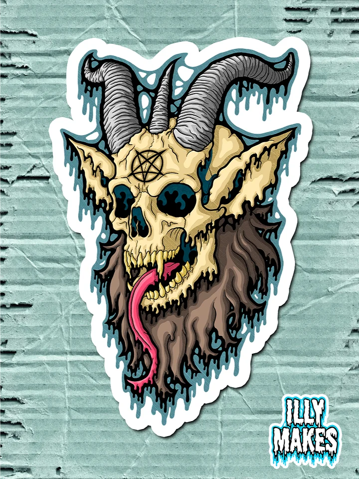 Drippy Baphomet Skull II Sticker product image (1)