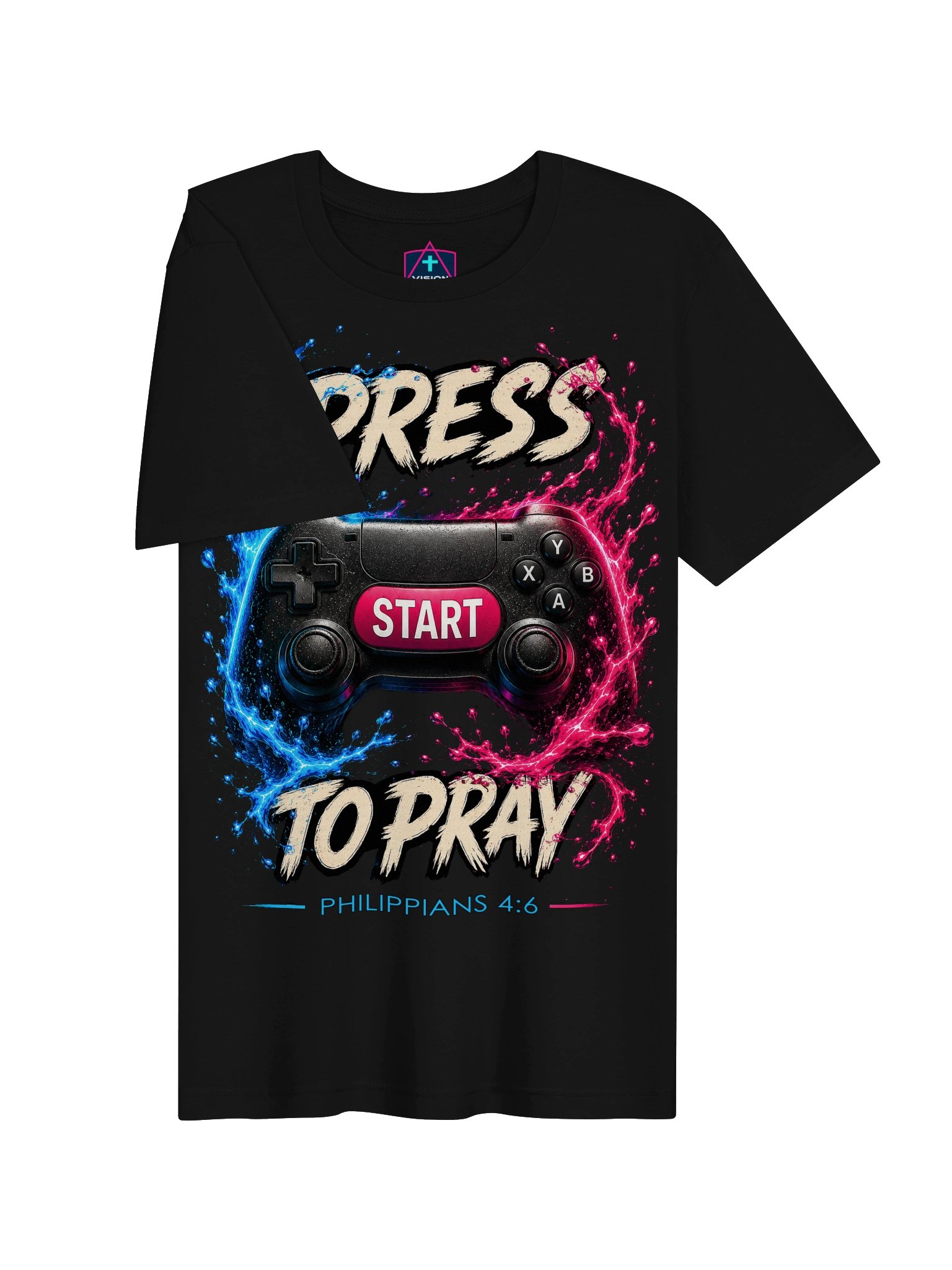 Press Start to Pray - Unisex - Christian Paint Splatter Gamer T-Shirt product image (5)