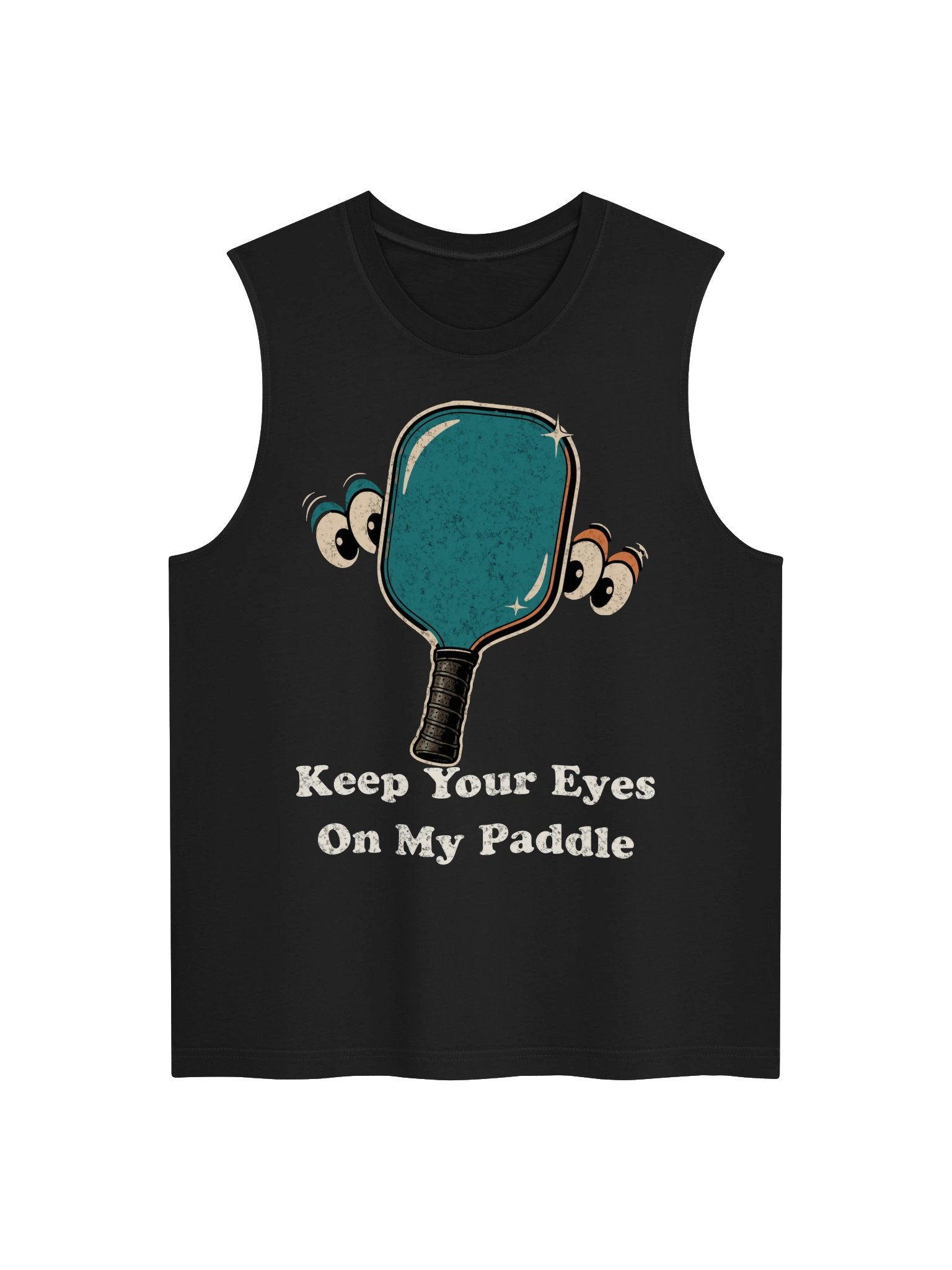 Keep Your Eyes On My Paddle Funny Pickleball Tank Top product image (1)