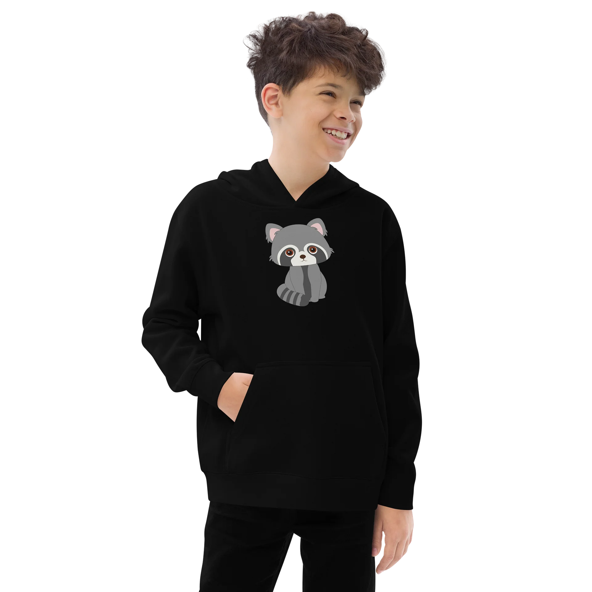 Sitting Woodland Friends Raccoon Youth Pullover product image (4)