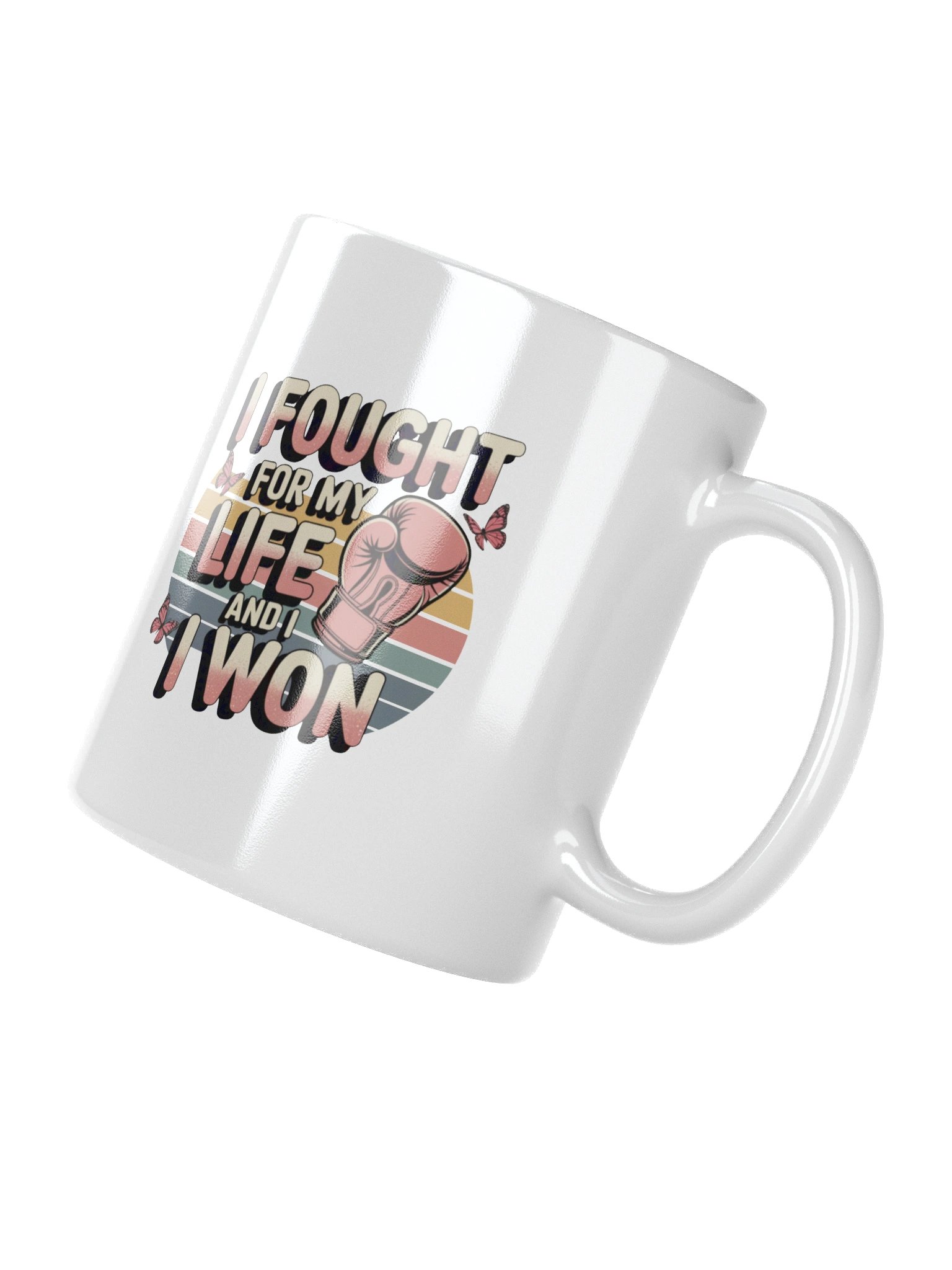 Victory Boxing Glove Breast Cancer Awareness Mug product image (9)