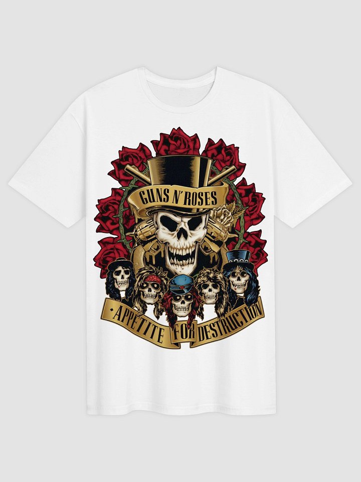 Guns N Roses Appetite for Destruction T-Shirt | Skull Top Hat Band Design | 80s Rock Vintage Graphic Tee product image (1)