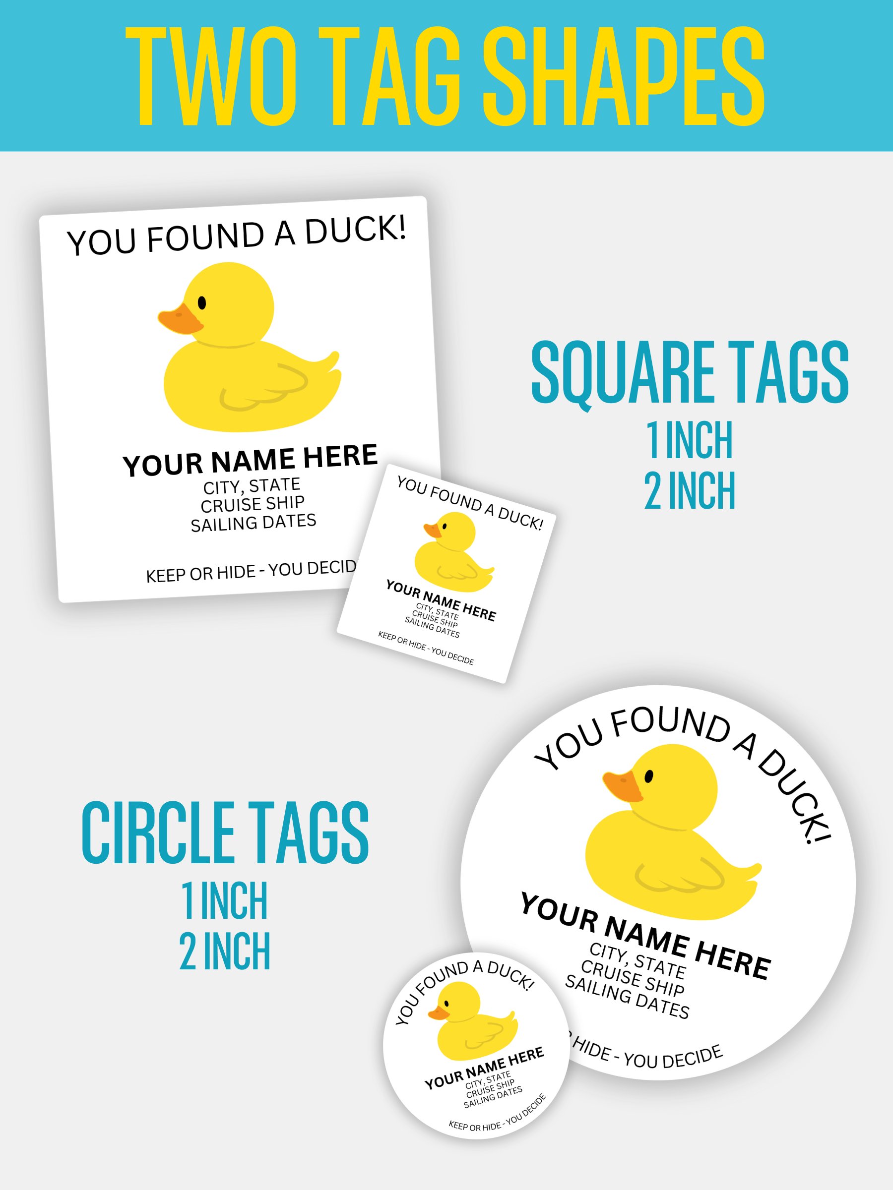 Editable Cruise Duck Tags - Circles & Squares product image (4)