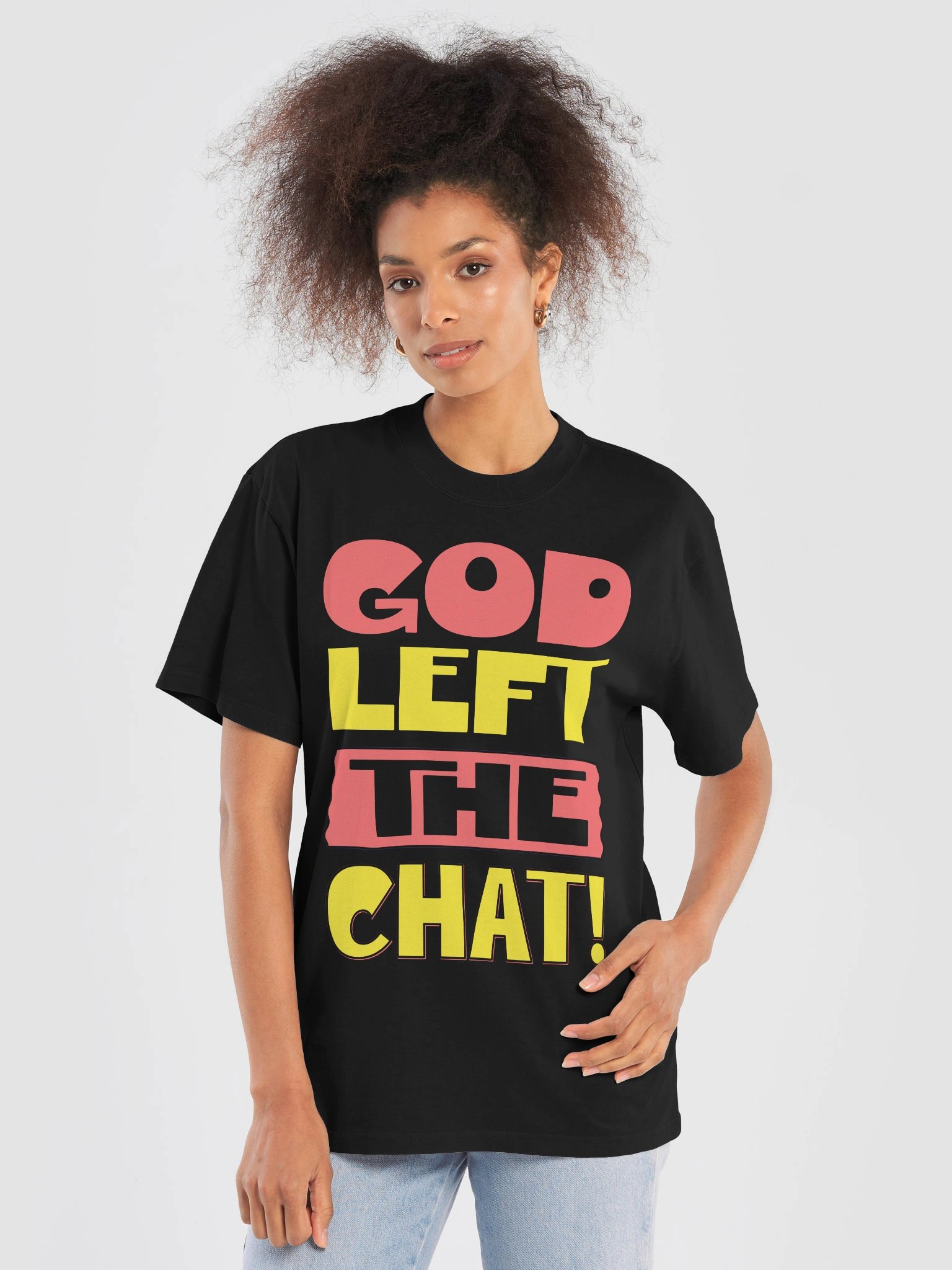 GOD LEFT THE CHAT — Oversized Tee product image (1)