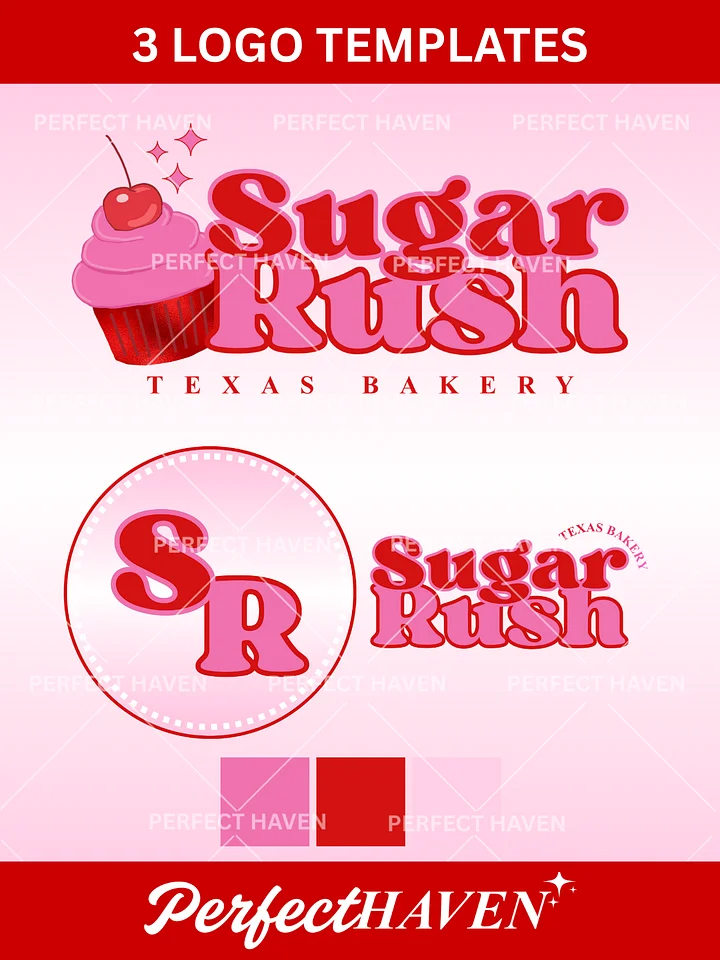 Sugar Rush Bakery Theme Branding Set - Easy Edit in Canva product image (2)