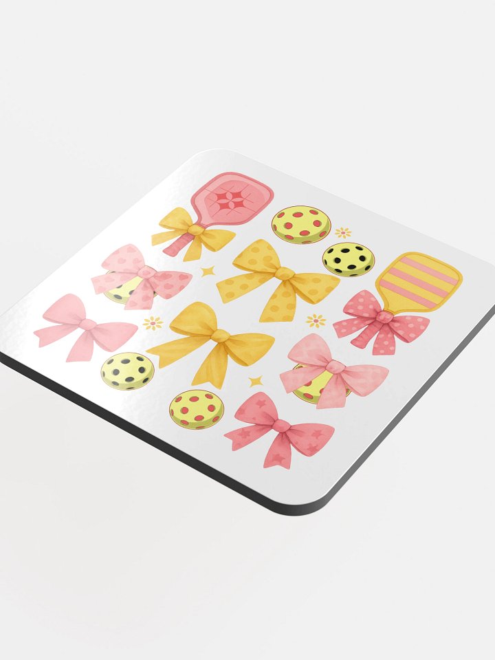 Pickleball Paddles Bows Playful Coasters product image (1)