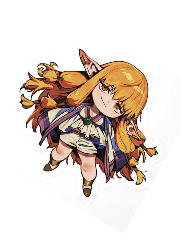 Smug Blonde Elf Girl Chibi Sticker product image (5)