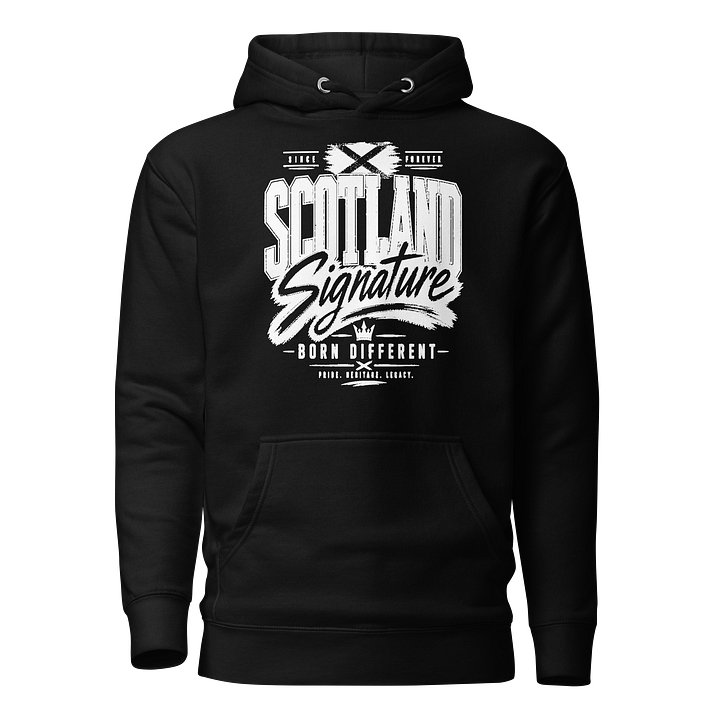 Scotland Signature “Born Different” Scottish Streetwear - Black Unisex Hoodie product image (1)