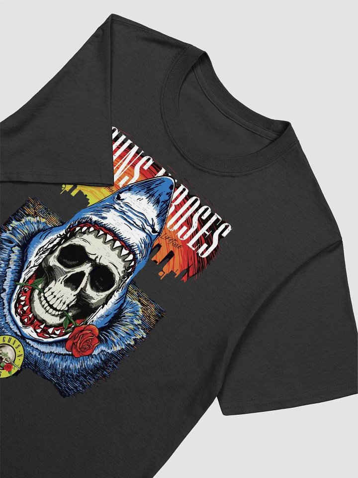 Guns N’ Roses Shark Skull T-Shirt | Sunset City Rock Graphic Tee | Bold 80s Hard Rock Streetwear product image (2)