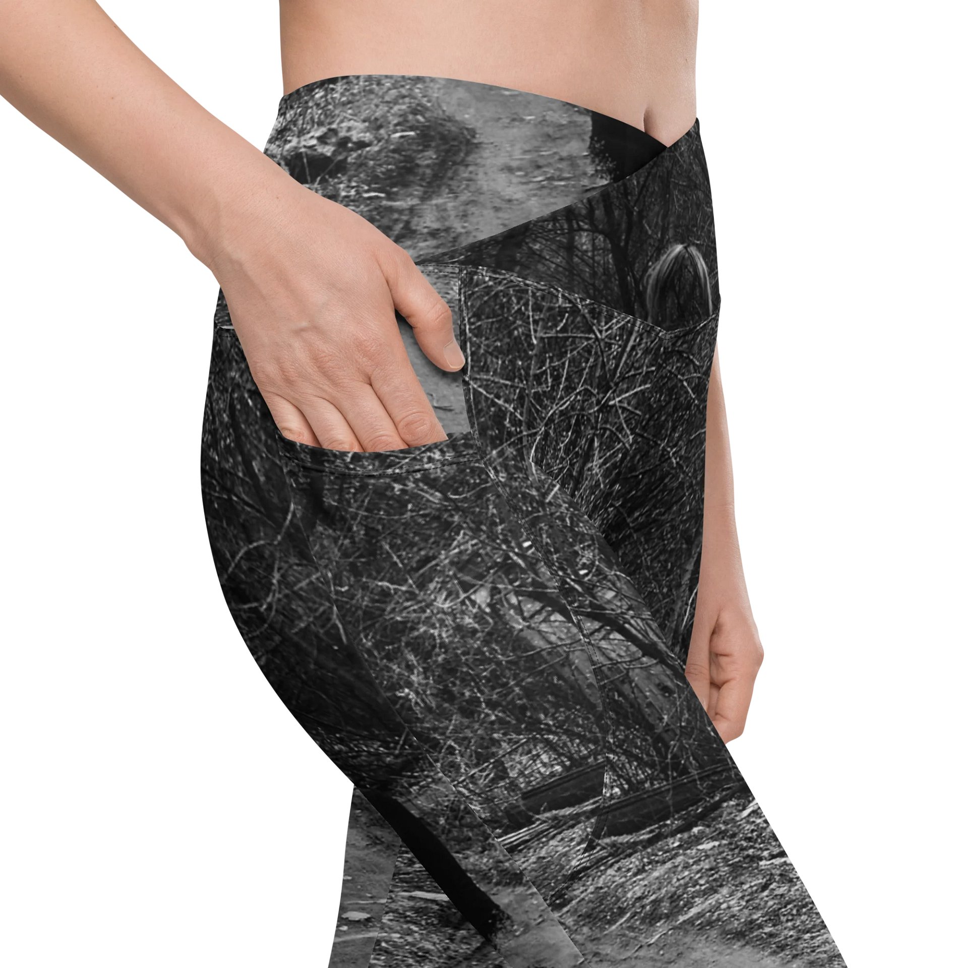 'Music For Horror Films' Sun-Protect Crossover Leggings with Pockets product image (10)