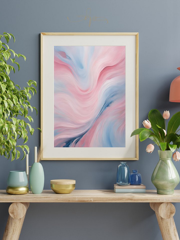 PINK BLUE Abstract Painting Printable Wall Art product image (2)