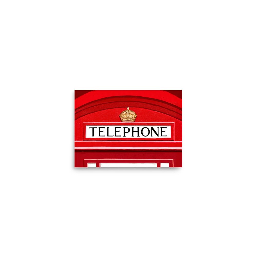 British Phone Booth Sign Studio Art Print product image (1)