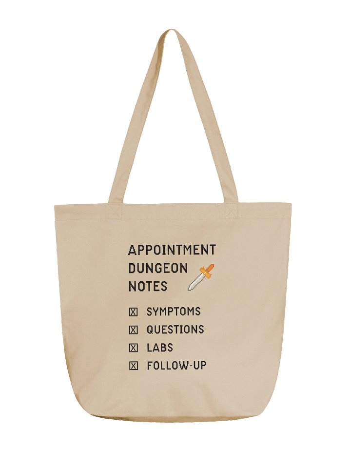 Appointment Dungeon Notes Tote Bag | Chronic Illness Doctor Visit Bag product image (1)