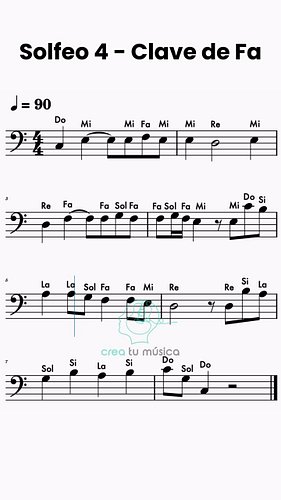 Ejercicio de Solfeo 4 en Clave de Fa