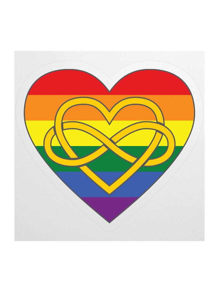 Rainbow Pride Flag Polyamory Infinity Heart Sticker product image (2)