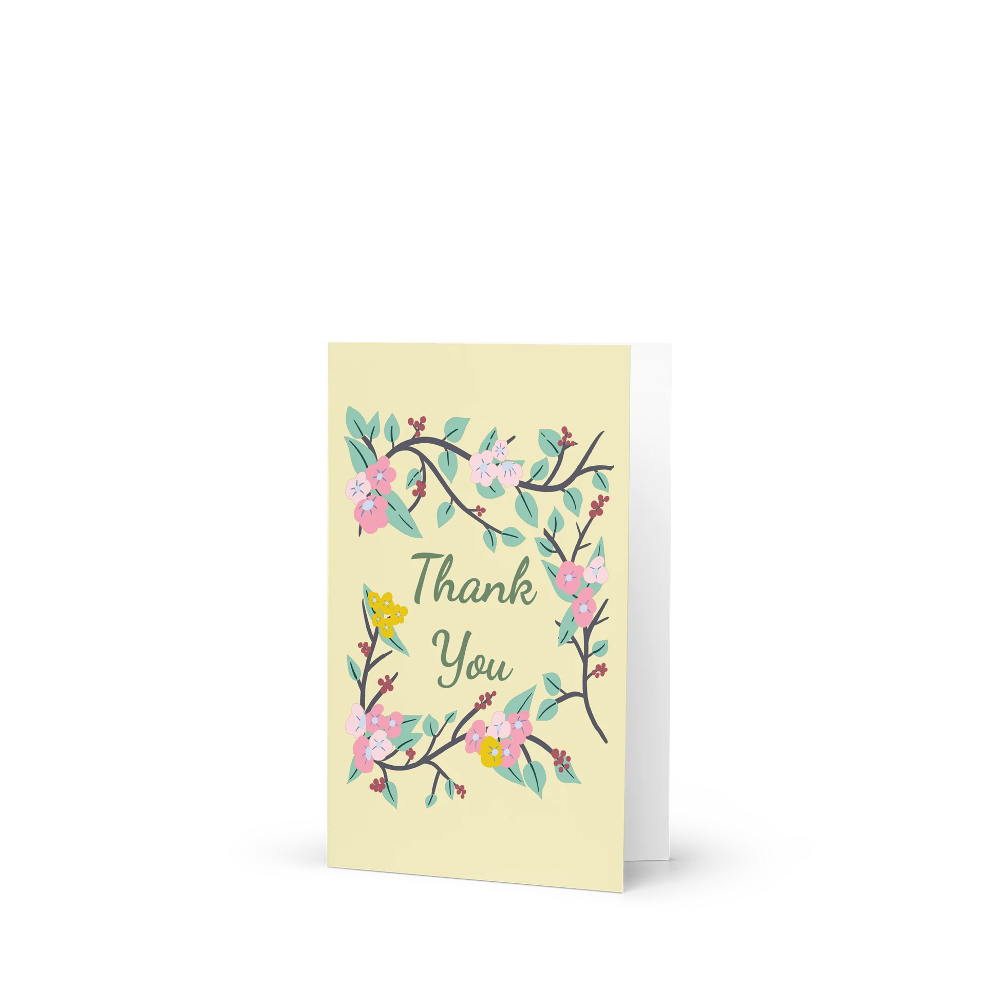 Thank You Botanical Garland | Pink and Yellow Flowers on Pale Vanilla product image (1)
