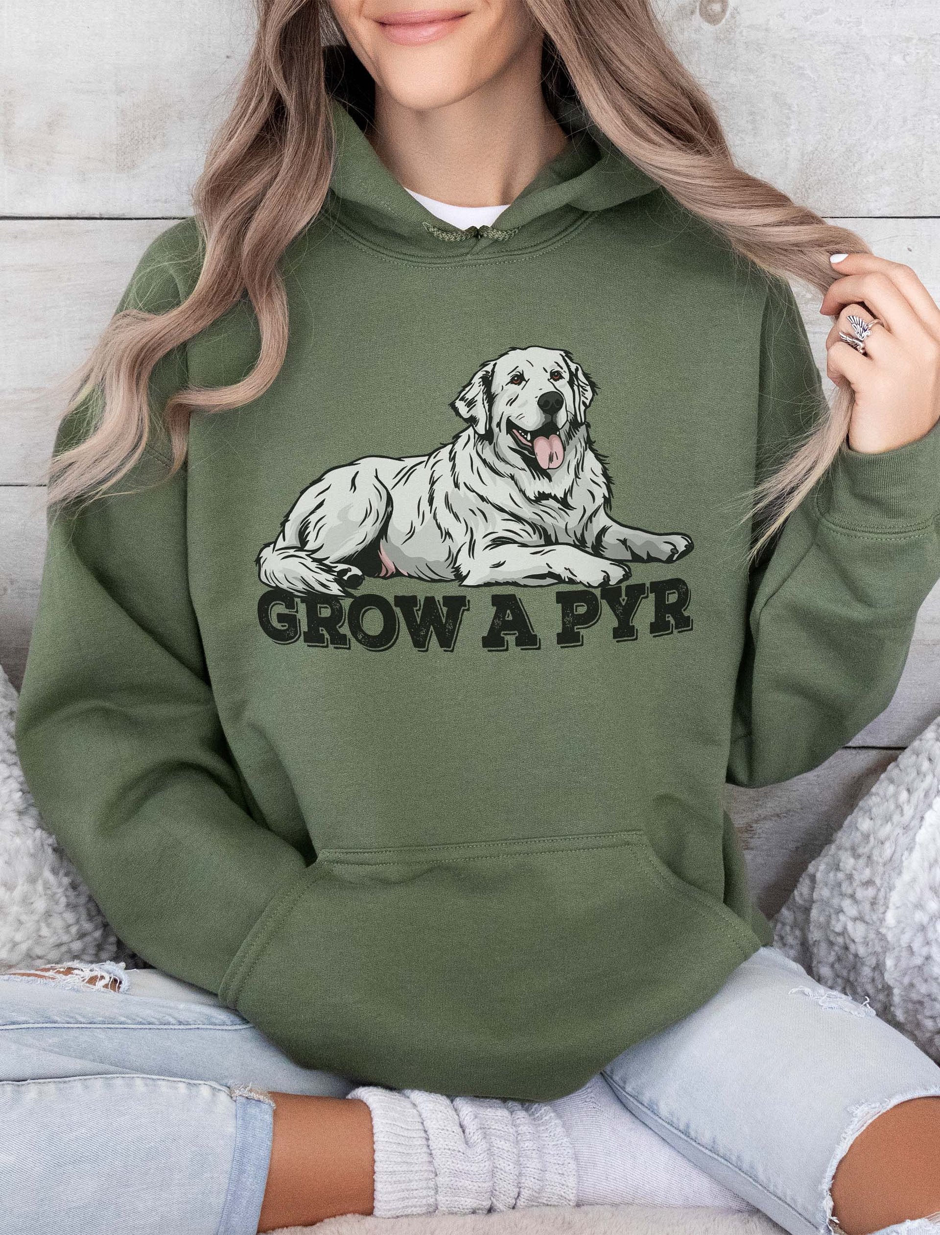 Grow a Pyr Hooded Sweatshirt of a Great Pyrenees | Funny Hoodie for Pyr Paw-rents product image (2)