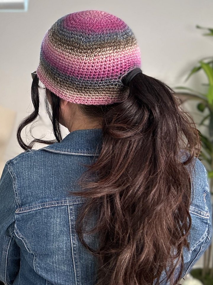 Ponytail Crochet Beanie product image (1)