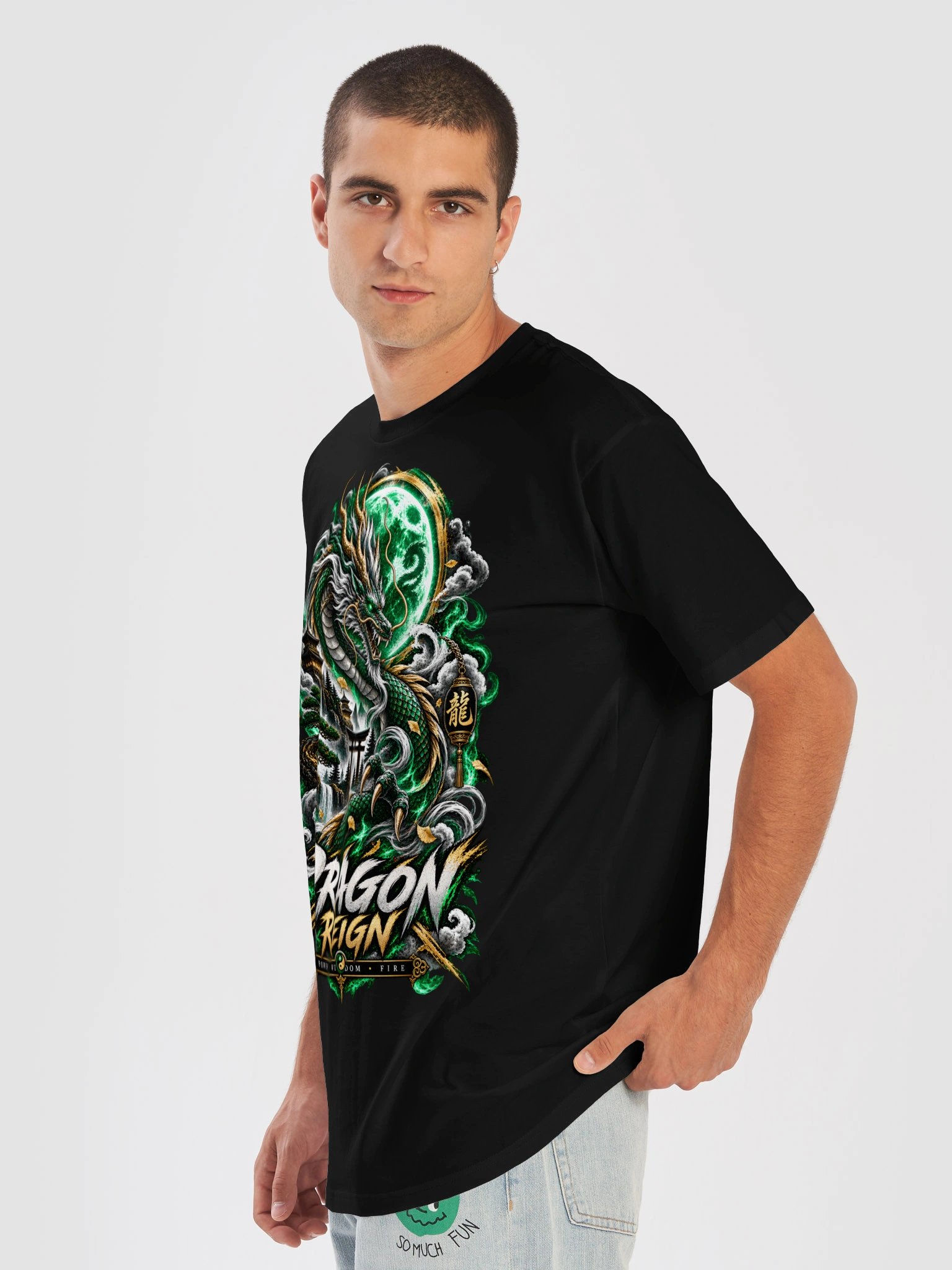 Dragon Reign T-Shirt | Emerald Japanese Dragon Graphic Tee product image (50)