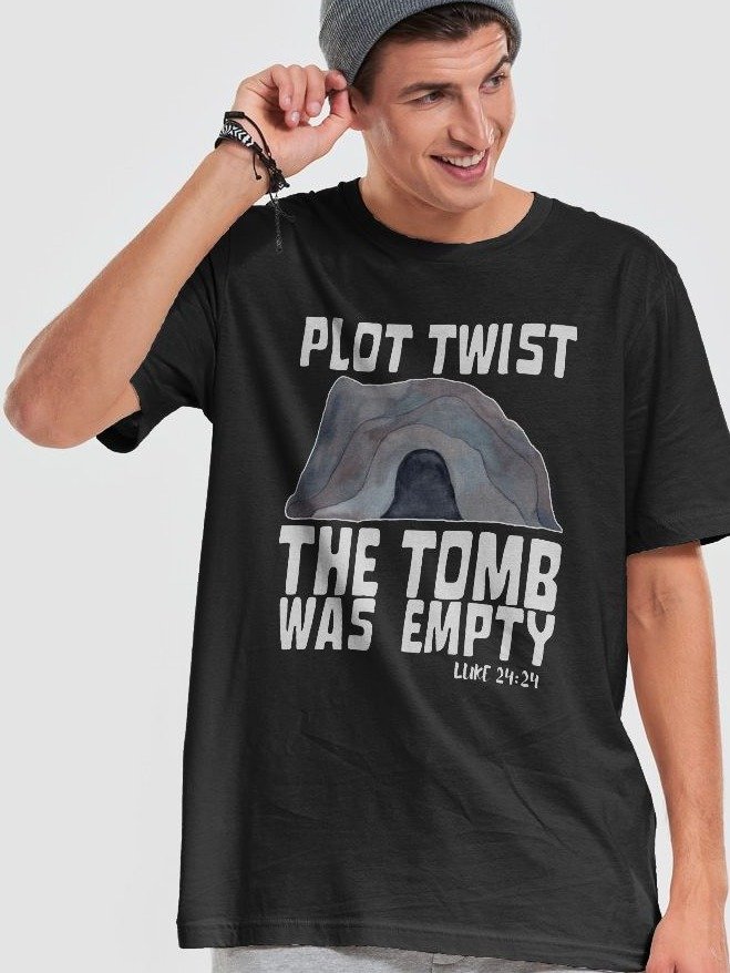 Plot Twist, The Tomb Was Empty Funny Easter T-Shirt product image (1)