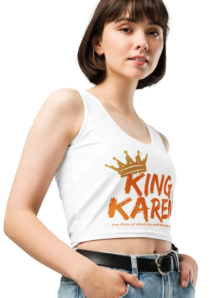 King Karen Crowned White Stretchy Crop Top product image (1)