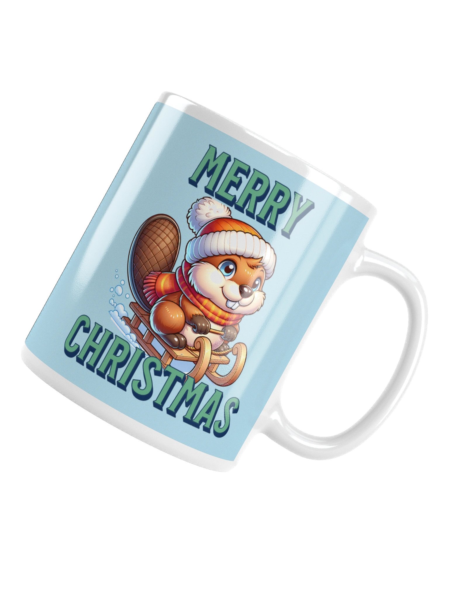 Merry Beaver Winter Sledding Mug product image (9)