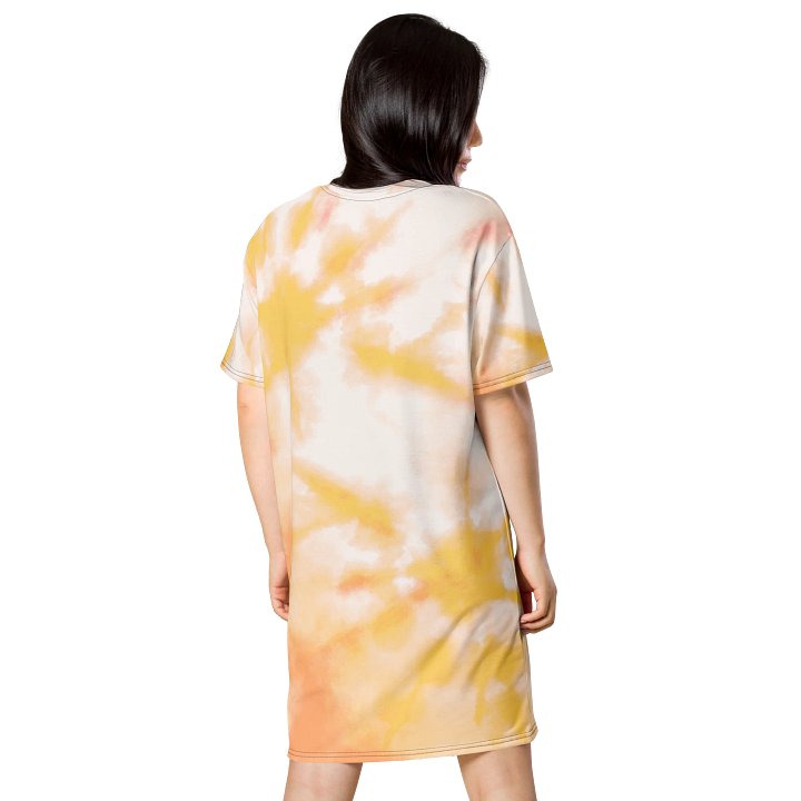 Exclusive Yellow & Orange Tie-Dye Oversized T-Shirt Dress | TDS Music product image (2)
