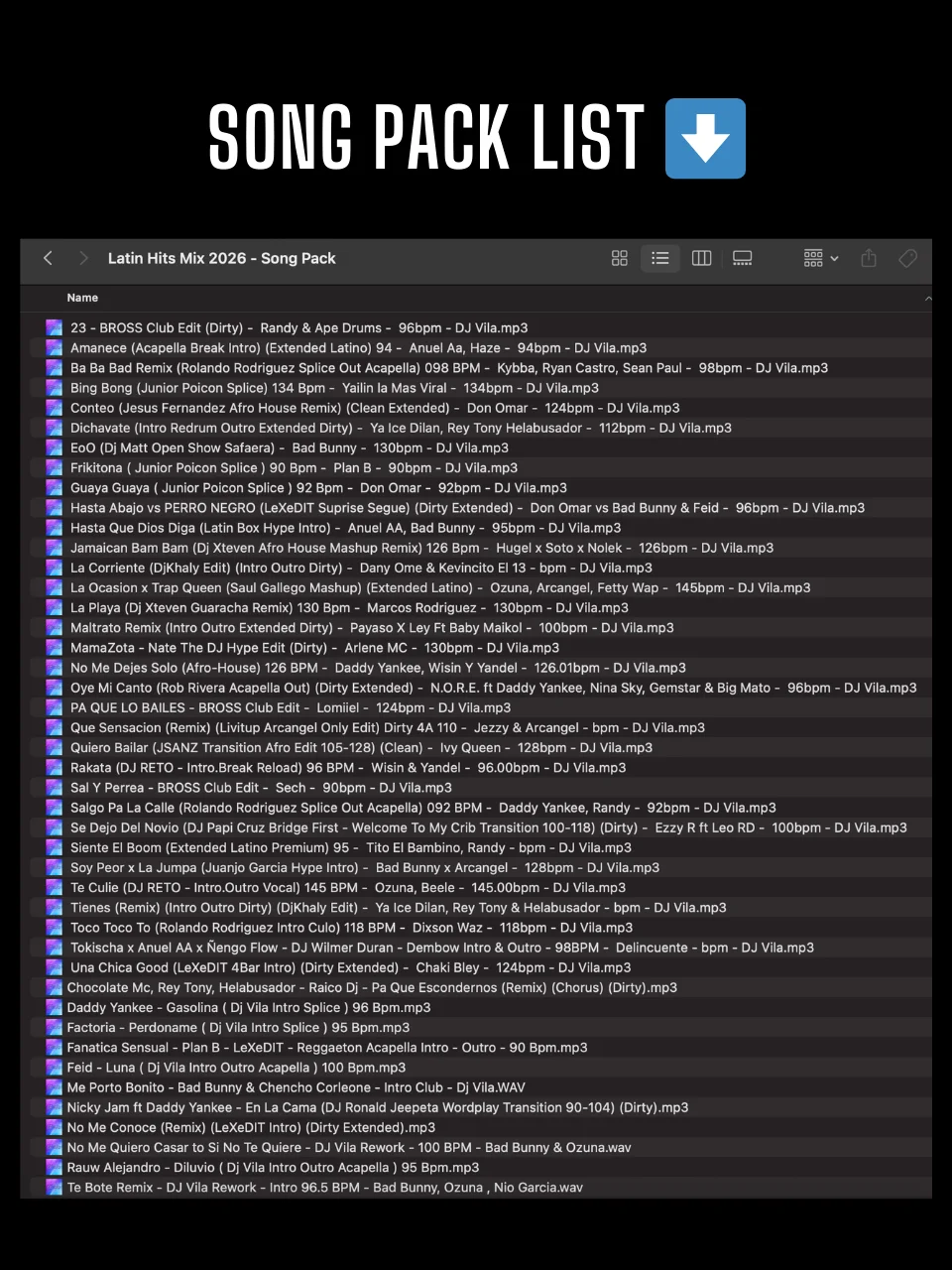 Latin Hits Mix 2026 – Song Pack product image (2)
