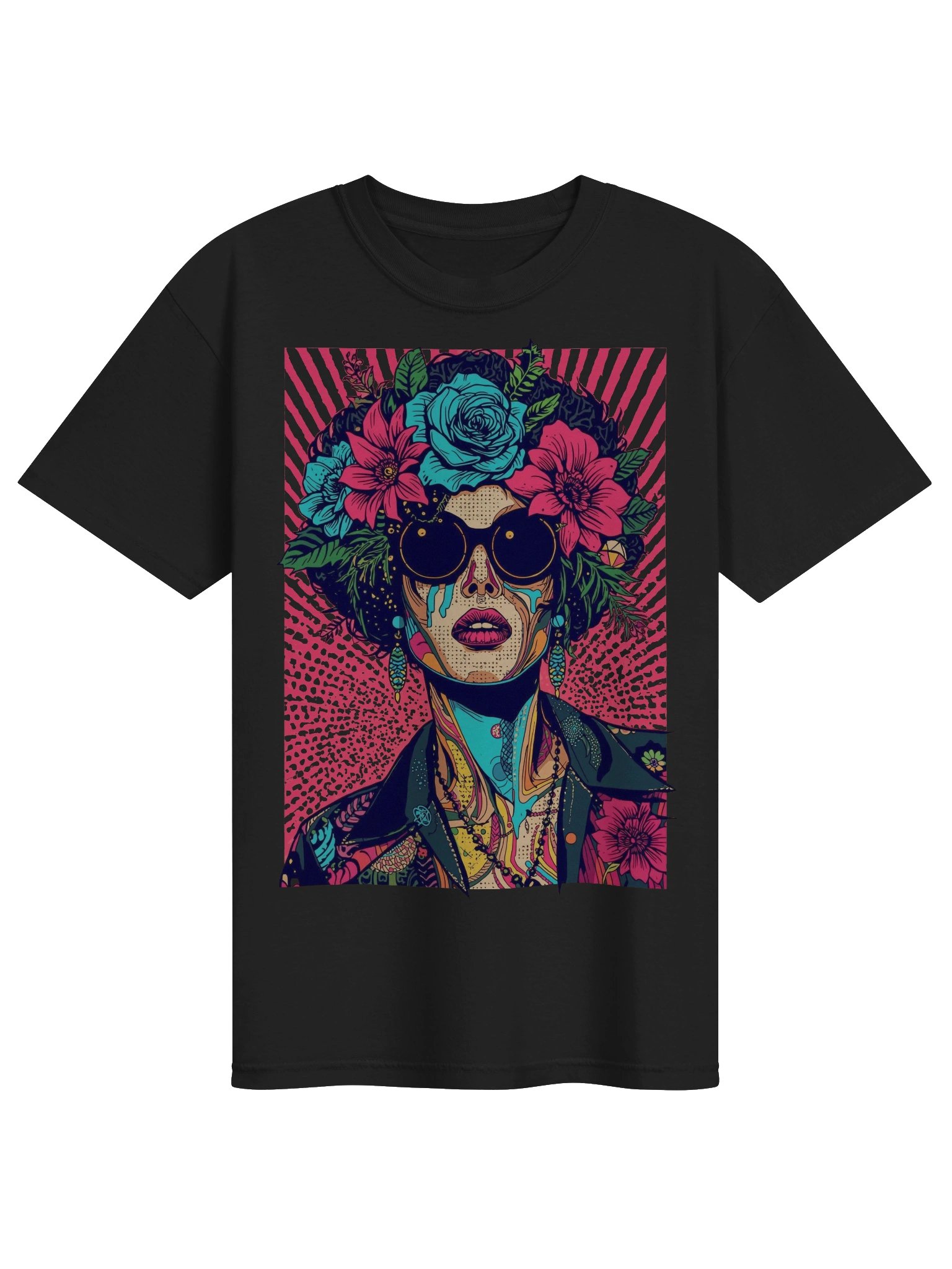 Neon Blossom Pop‑Art Heavyweight Tee product image (1)