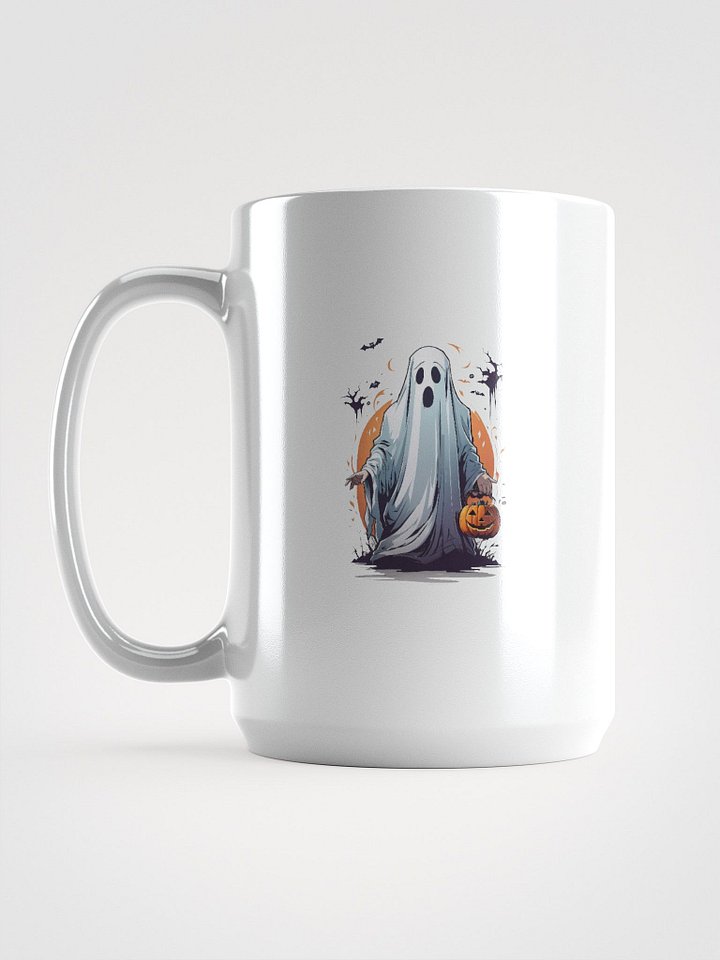 Spooky Ghost Coffee Mug – Halloween Ghost with Pumpkin Trick-or-Treat Cup product image (1)