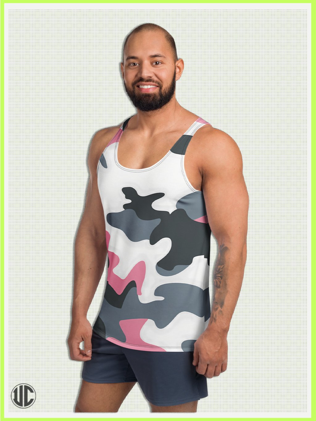 Bubblegum Pink Urban Camo – Men’s Tank Top product image (1)