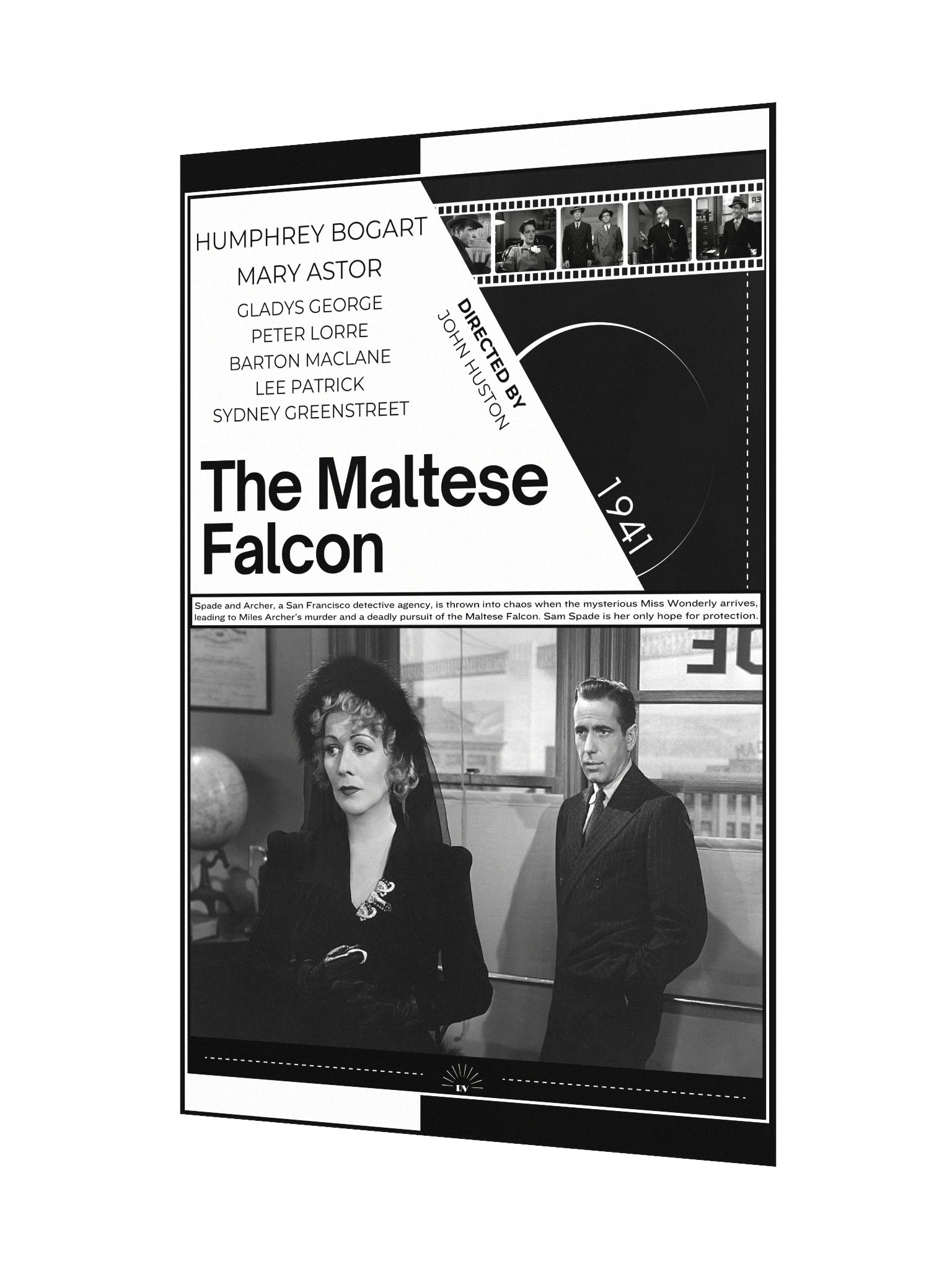 The Maltese Falcon with Humphrey Bogart, Peter Lorre and Mary Astor 1941 | Movie Poster | 12x18 Wall Art product image (3)