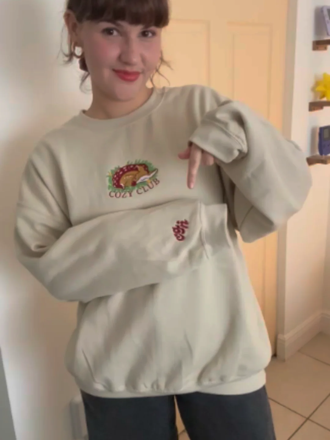 "Cozy Club" Embroidered Fall Crewneck product image (2)