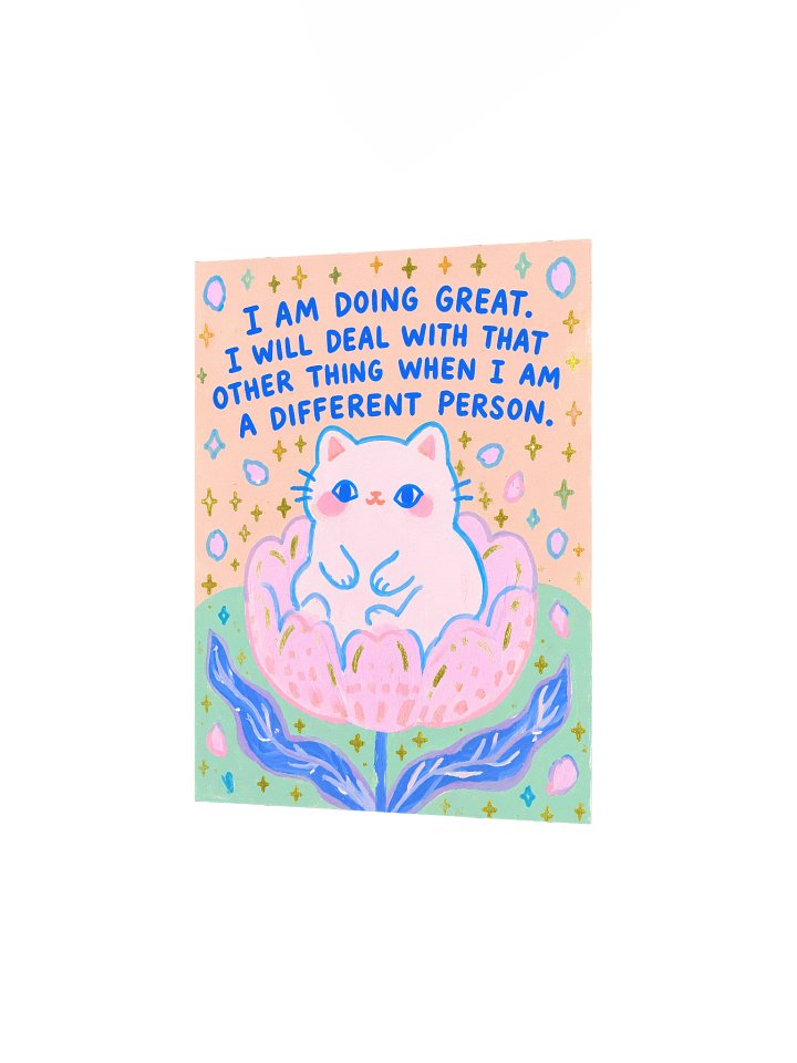 I Am Doing Great Pink Cat Poster product image (6)