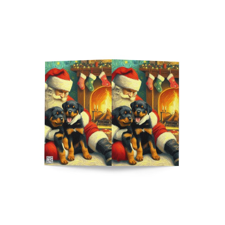 Rottweiler Santa's Paws Christmas Greeting Card product image (4)