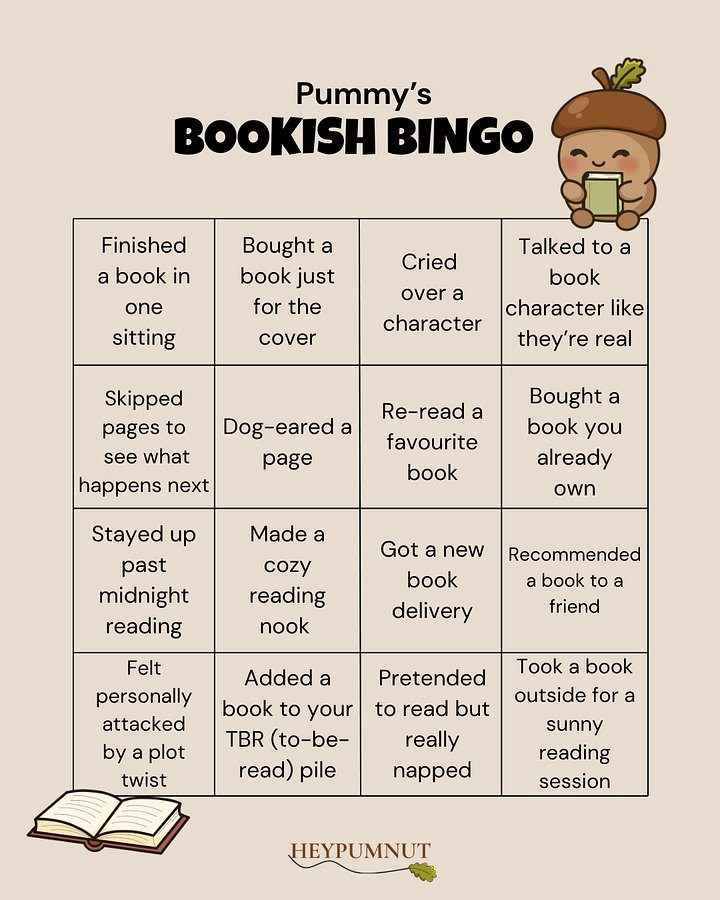 Pummy's Bookish Bingo (Free printable PDF) product image (1)