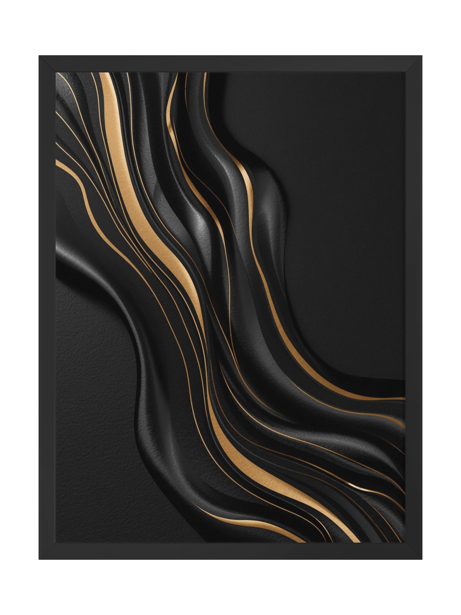 Midnight Gold Flow – Luxury Abstract Wall Art Print - 46×61 cm product image (1)