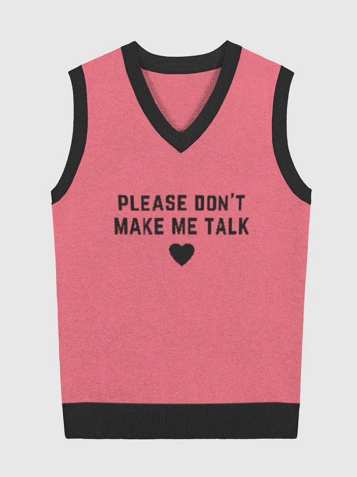 PLEASE DON'T MAKE ME TALK (hot pink and black) knitwear vest product image (2)