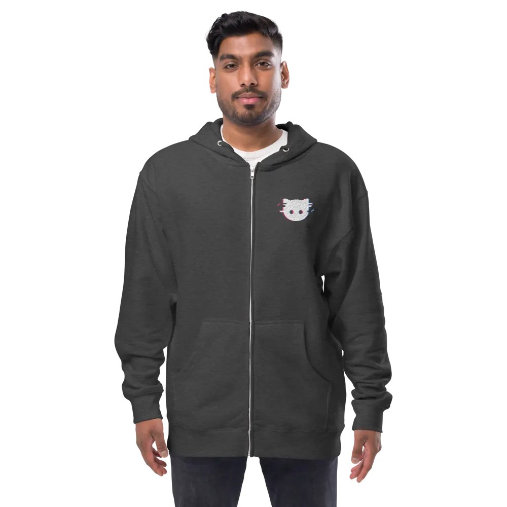 Land of Kittens Glitch Zip-up Hoodie product image (25)