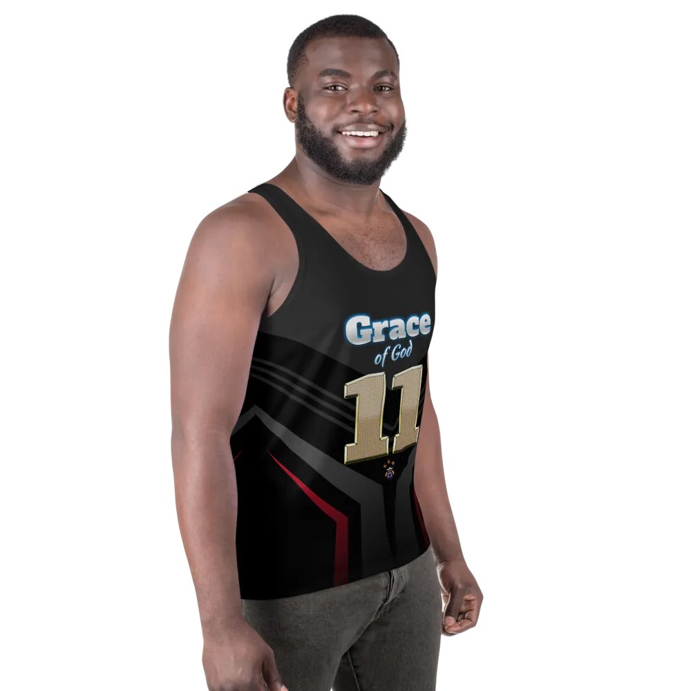 Black and Red Grace of God Men's Tank-top product image (4)